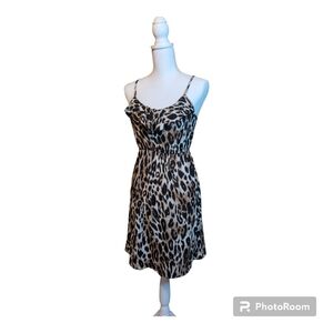 BOBBIE BROOKS Cheetah Spaghetti Strap Ruffle SUNDRESS- SIZE XS